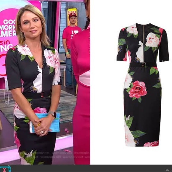 Ted Baker Black Floral Midi Dress - Picture 10 of 10